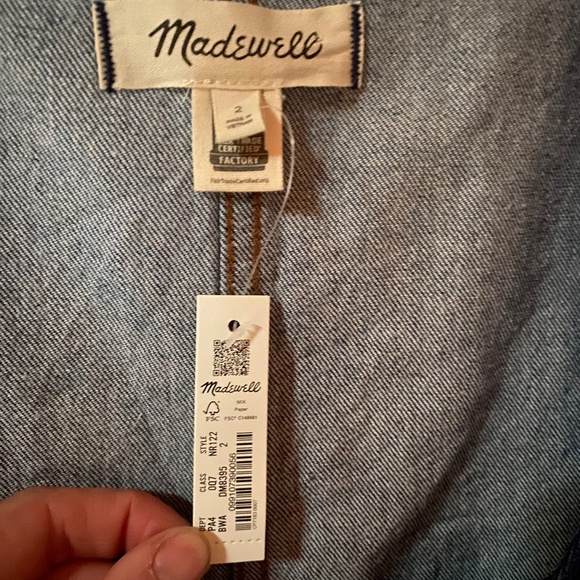 NWT Madewell Button Up Denim Dress - Picture 3 of 7